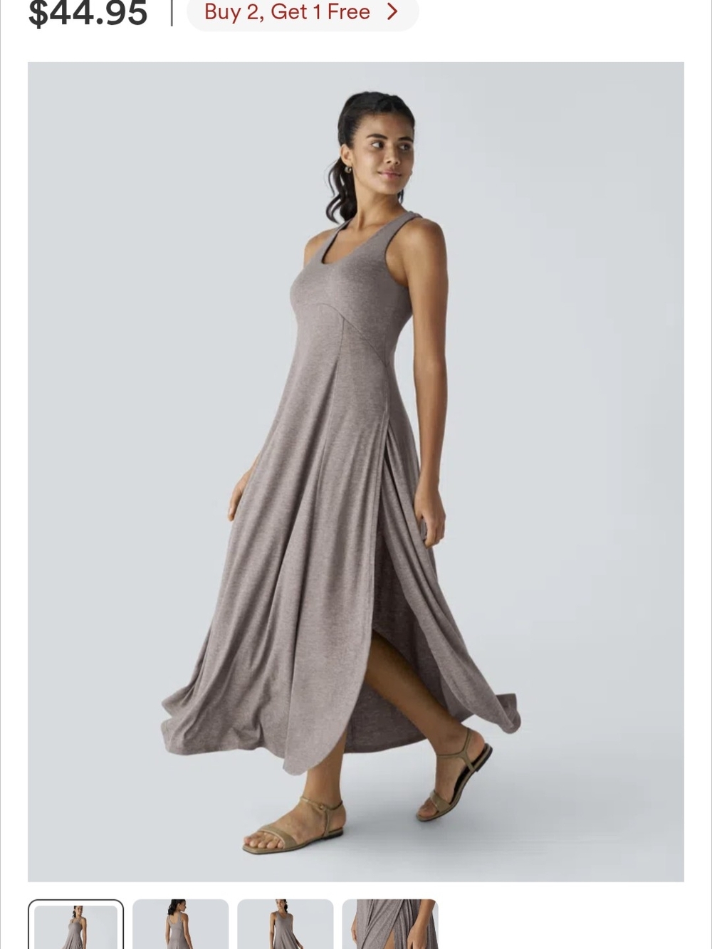 U Neck Flowy Maxi Casual Tank Dress